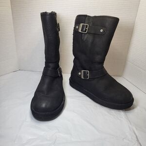 UGG Australia Sutter Boot MOTO BIKER WATER RESIST SUEDE BLACK US 6 EU 37 $260
